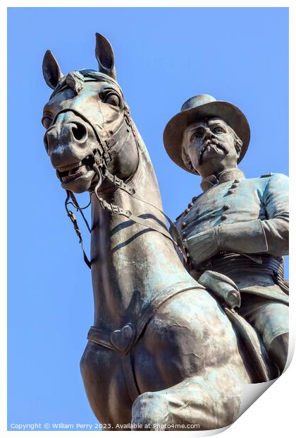 General Hancock Statue Civil War Memorial Washington DC Print by William Perry