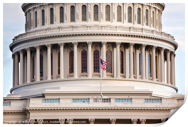 US Capitol Houses of Congress Washington DC Print by William Perry