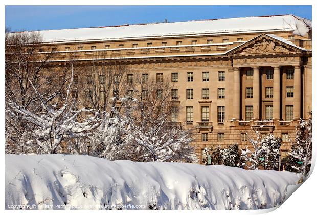 Justice Department After the Snow Constitution Avenue Washington Print by William Perry