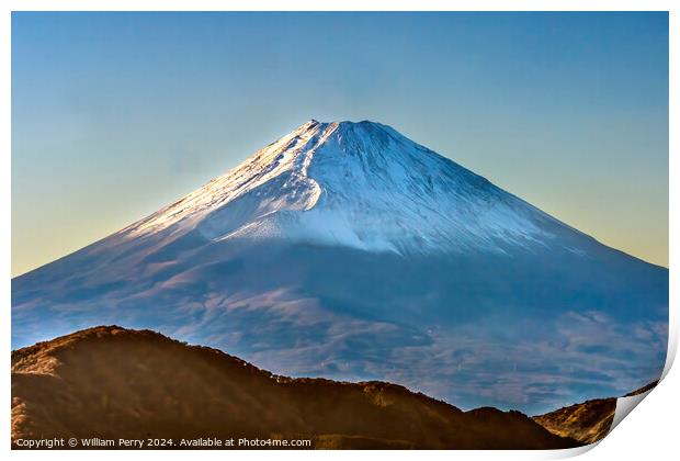 Colorful Mount Fuji Lookout Ridge Kanagawa Japan  Print by William Perry