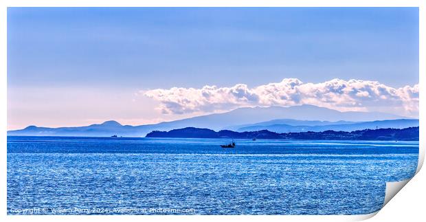 Colorful Fishing Boat Sagami Bay Pacific Ocean Izu Peninsula Kan Print by William Perry