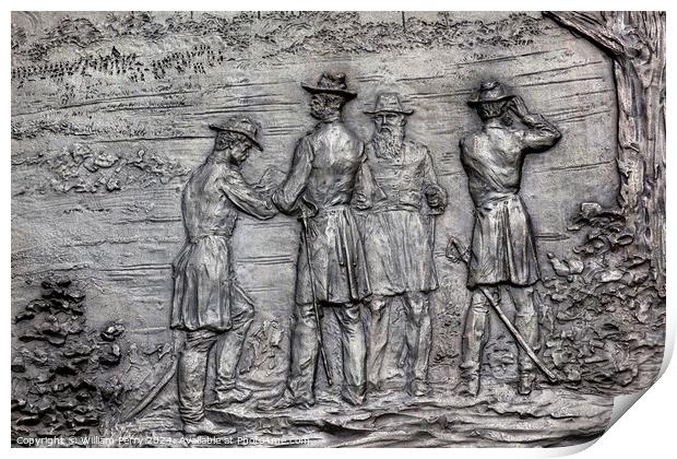  General Sherman Bronze Bas Relief Battle of Atlanta Civil War M Print by William Perry