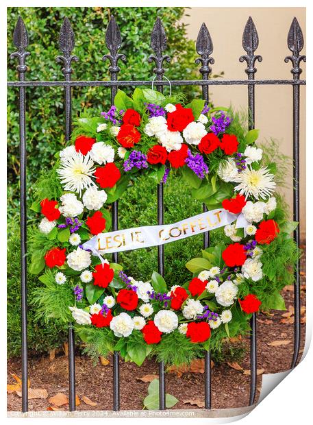 Wreath DC Office Killed Blair House Building Second White House  Print by William Perry