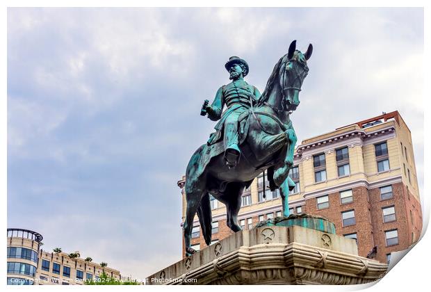 General Mcpherson Civil War Statue Mcpherson Square Washington DC Print by William Perry