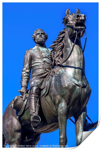 Major General Thomas Civil War Statue Washington DC Print by William Perry