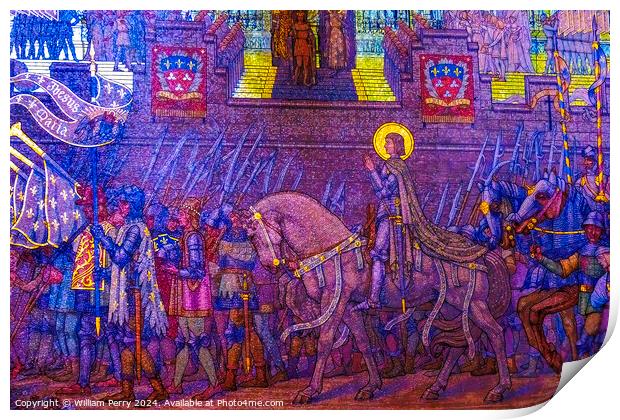 Joan of Arc Mosaic Basilica of Notre Dame Lyon France Print by William Perry