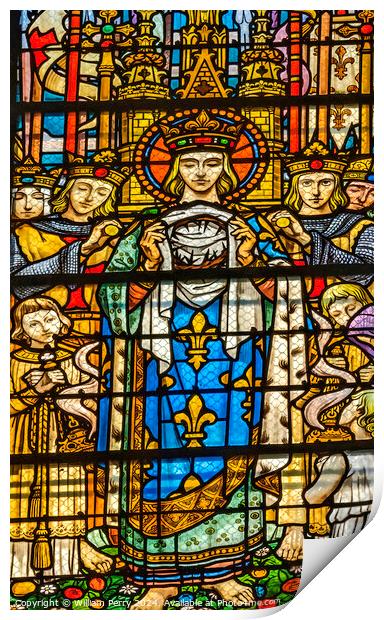 Saint Louis Stained Glass Basilica of Notre Dame Lyon France Print by William Perry