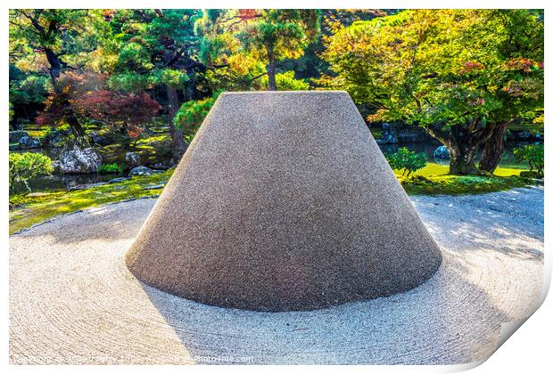 Kogetsu-dai Ginkakuji Silver Temple Rock Garden Kyoto Japan Print by William Perry