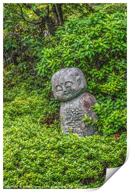 Jizo Child Buddha Statue Tofuku-Ji Buddhist Temple Kyoto Japan Print by William Perry