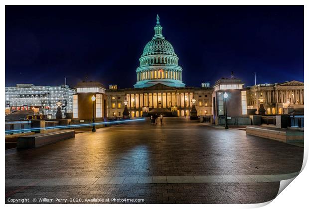 US Capitol Night Stars Washington DC  Print by William Perry