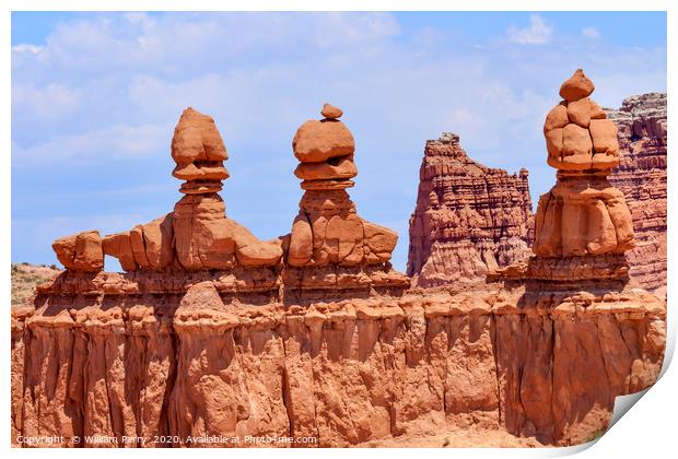 Three Sisters Hoodoos Goblin Valley State Park Roc Print by William Perry