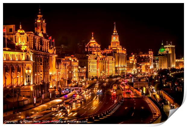 The Bund in Shanghai China  Print by William Perry