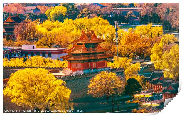 Arrow Tower Forbidden City Palace Beijing China Print by William Perry