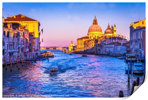 Colorful Grand Canal Salut Church Sunset Venice It Print by William Perry