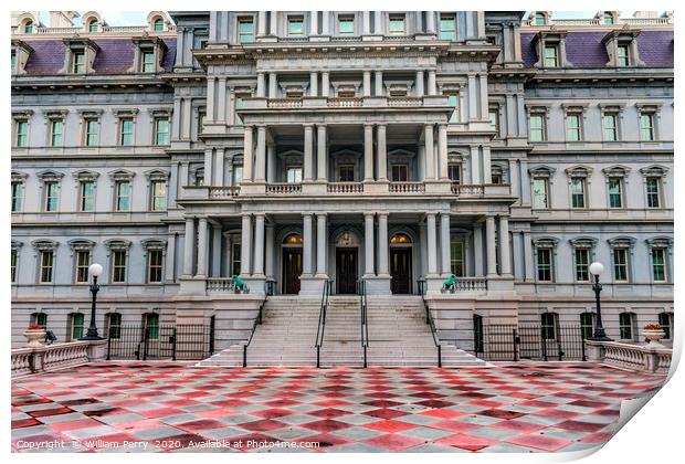 Old Executive Office Eisenhower Building Washingto Print by William Perry