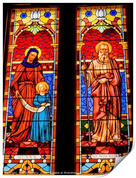 Saints Stained Glass San Fernando Cathedral San An Print by William Perry
