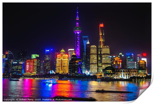 TV Tower Pudong Skyscrapers Huangpu River Shanghai Print by William Perry