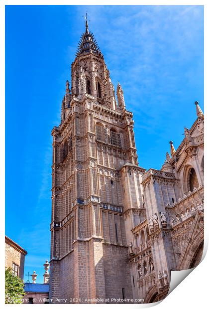 Cathedral Spire Tower Toledo Spain Print by William Perry