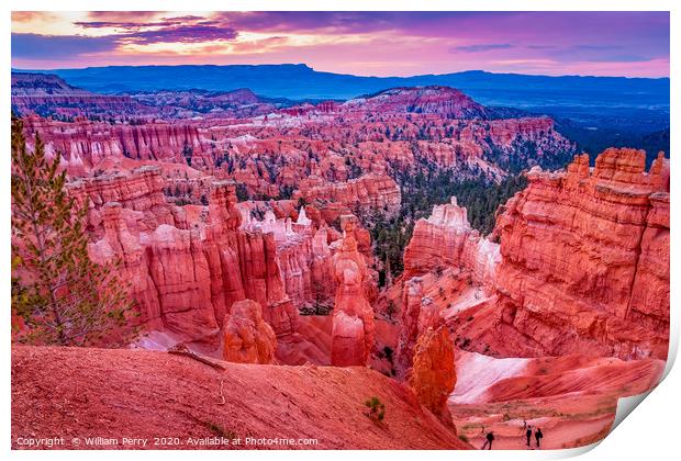 Sunrise Thor's Hammer Sunset Point Bryce Canyon Na Print by William Perry