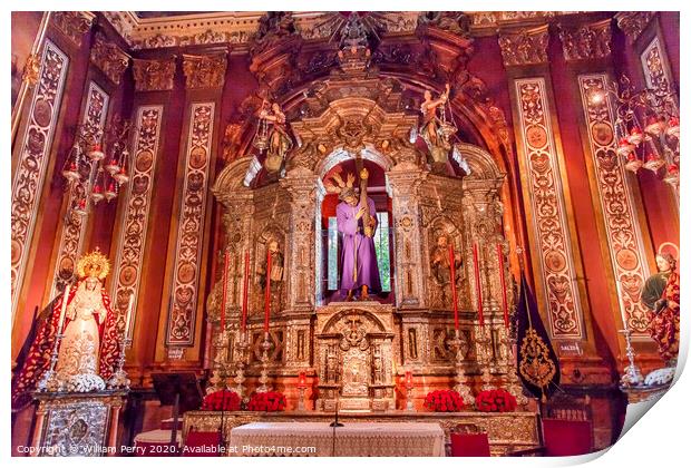 Basilica Jesus Mary Statues Church of El Salvador Seville Andalusia Spain Print by William Perry