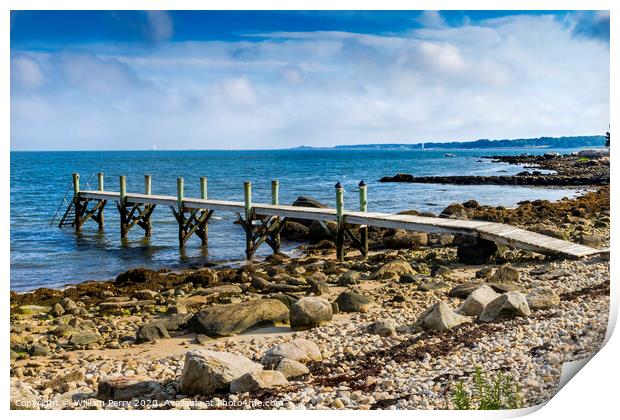 Stony Beach Pier Padanaram Dartmouth Massachusetts Print by William Perry