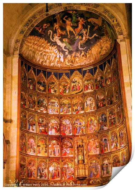 Ancient Apse House Old Salamanca Cathedral Spain Print by William Perry