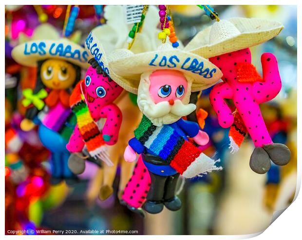 Colorful Mexican Christmas Tree Ornaments Los Cabos Mexico Print by William Perry