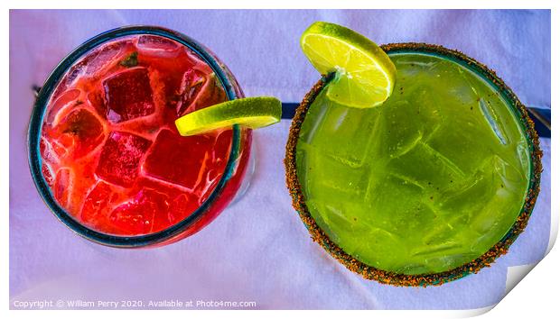 Margaritas Beach Restaurants Decorations Cabo San Lucas Mexico Print by William Perry