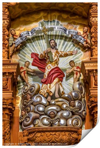 Jesus Resurrection Statue Our Lady Solitude Church Oaxaca Mexico Print by William Perry