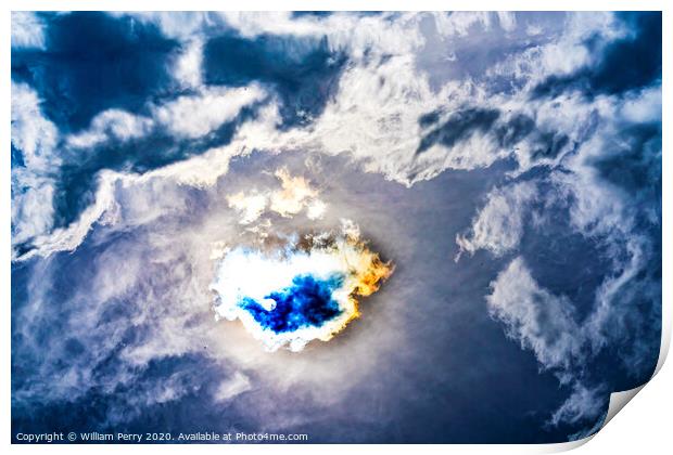 Larsen Lake Sun Clouds Reflection Bellevue Washington Print by William Perry