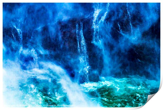 Snoqualme Falls Waterfall Abstract Washington Print by William Perry