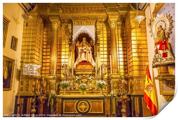 Basilica Altar Mary Jesus Statue Santa Iglesia Collegiata de San Isidro Madrid Spain Print by William Perry