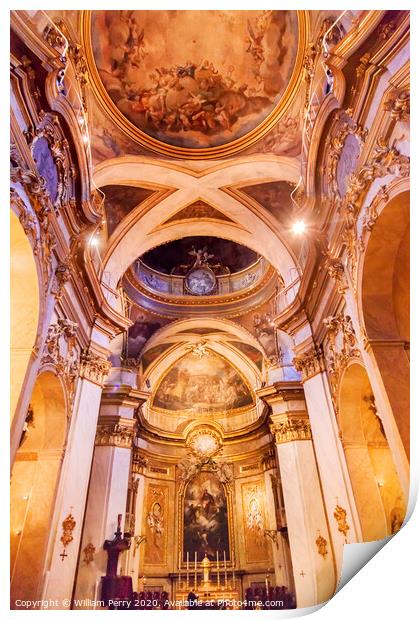 Dome Saint Michael's Basilica Pontifica de San Miguel Madrid Spain Print by William Perry