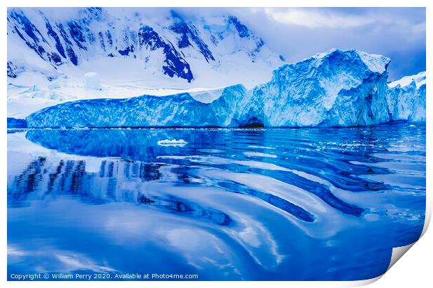 Blue Glaciers Dorian Bay Antarctica Print by William Perry
