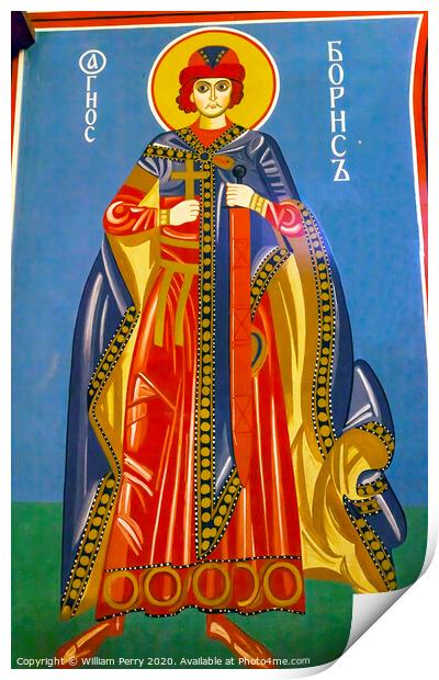 Saint Mosaic Basilica Saint Michael Monastery Cathedral Kiev Ukr Print by William Perry