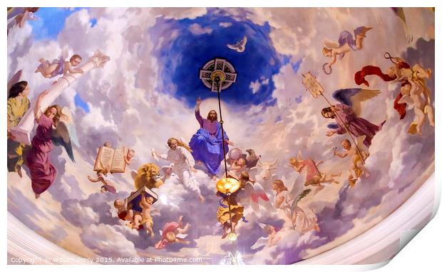 Jesus Angels Painting Saint Nicholas Kiwc Ukraine Print by William Perry