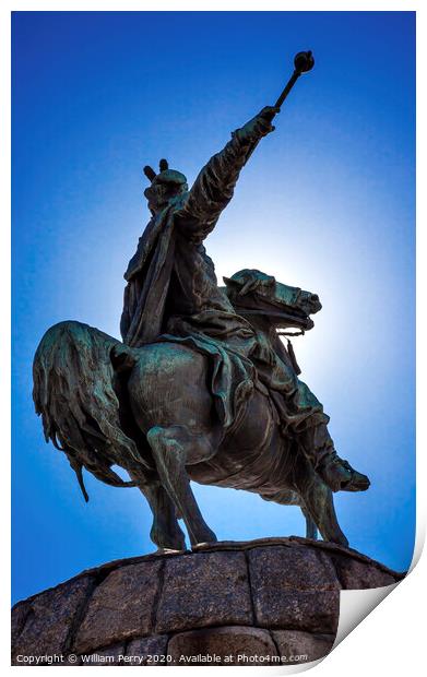 Bogdan Khmelnitsky Equestrian Statue Sofiyskaya Square Kiev Ukra Print by William Perry