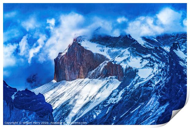 Brown Granite Cliff Torres del Paine Horns Area National Park Ch Print by William Perry
