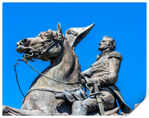 Andrew Jackson Statue Square New Orleans Louisiana Print by William Perry