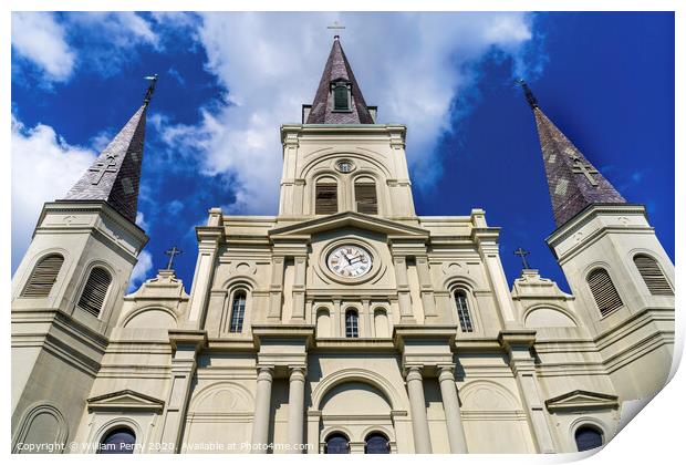 Saint Louis Cathedral Facade New Orleans Louisiana Print by William Perry