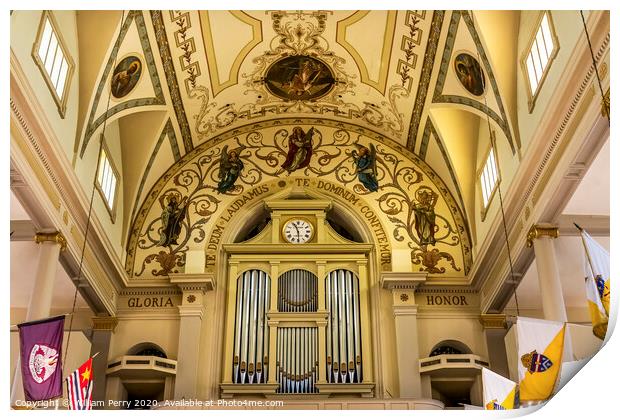 Organ Basilica Saint Louis Cathedral New Orleans Louisiana Print by William Perry