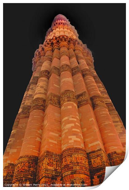 Qutab Minar New Delhi India Print by William Perry