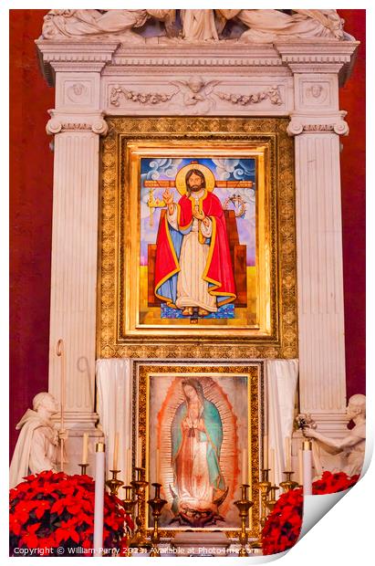 Old Basilica Guadalupe Altar Mexico City Mexico Print by William Perry