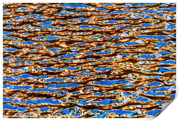 Memorial Pool Reflection Patterns Abstract New York NY Print by William Perry