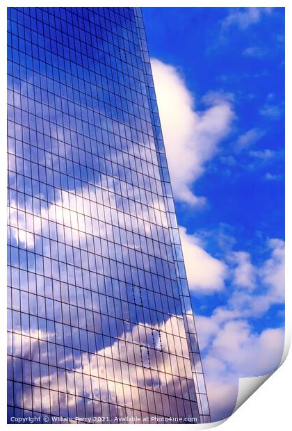 Skysrcaper Abstract Glass Building New York City NY Print by William Perry