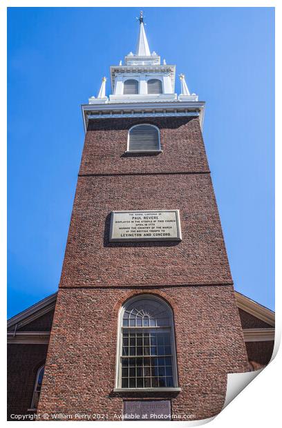 Old North Church Boston Massachusetts Print by William Perry