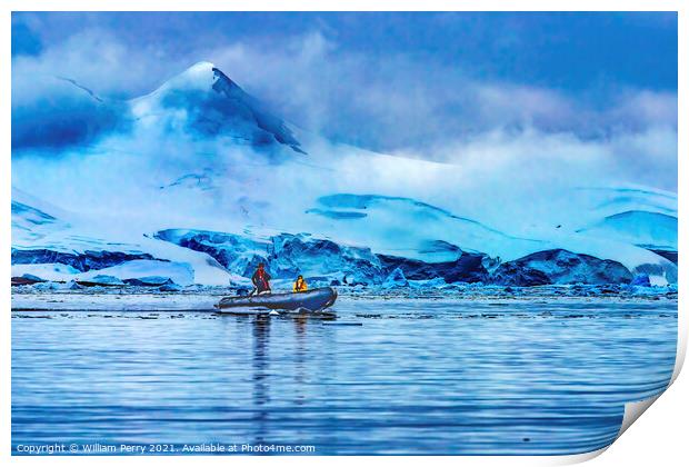 Boat Glacier Snow Mountains Paradise Bay Skintorp Cove Antarctic Print by William Perry