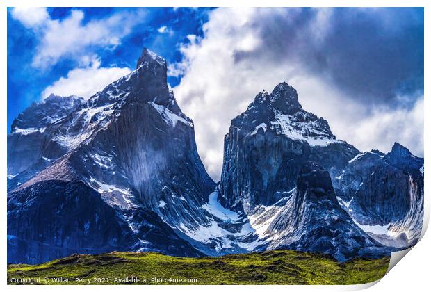 Paine Horns Torres del Paine National Park Chile Print by William Perry