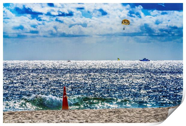 Blue Ocean Fort Lauderdale Florida Print by William Perry