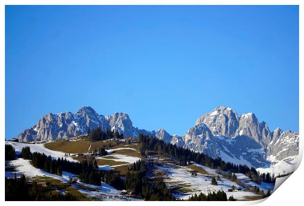 Dolomites mountains - the Alpe di Siusi in Italy. Print by Alfred S. Sikula